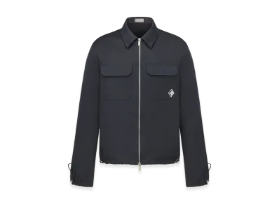 Dior CD Diamond Zipped Blouson Blend Gabardine "Navy Blue"
