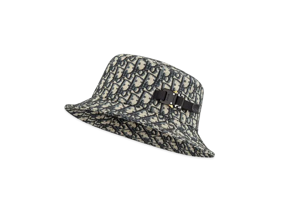 Dior Oblique Bucket Hat Blended Cotton Jacquard "Navy Blue/Beige"