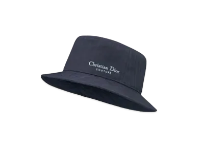 Dior Christian Dior Couture Bucket Hat Textured Virgin Wool "Navy Blue"