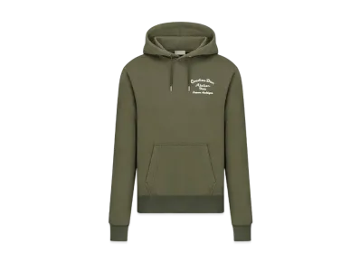 Dior Men's Atelier Cotton Fleece Hooded Sweatshirt "Khaki"