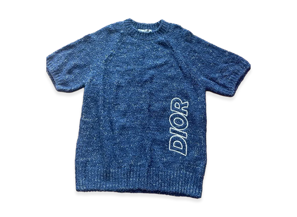 ディオール ベビー コットン S/S ニット "ネイビー" 293M645AT387