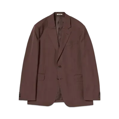 AURALEE Wool Kid Mohair Hop Sack Jacket "Burgundy"