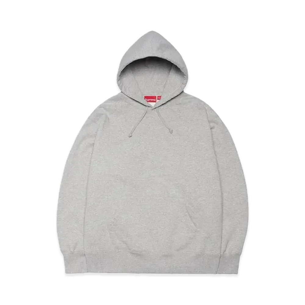 Supreme Satin Applique Hooded Sweatshirt (22FW) "Heather Grey"