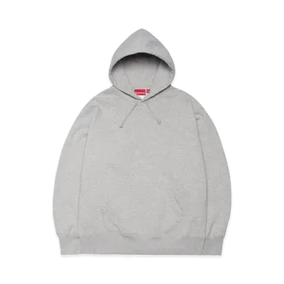 Supreme Satin Applique Hooded Sweatshirt (22FW) "Heather Grey"