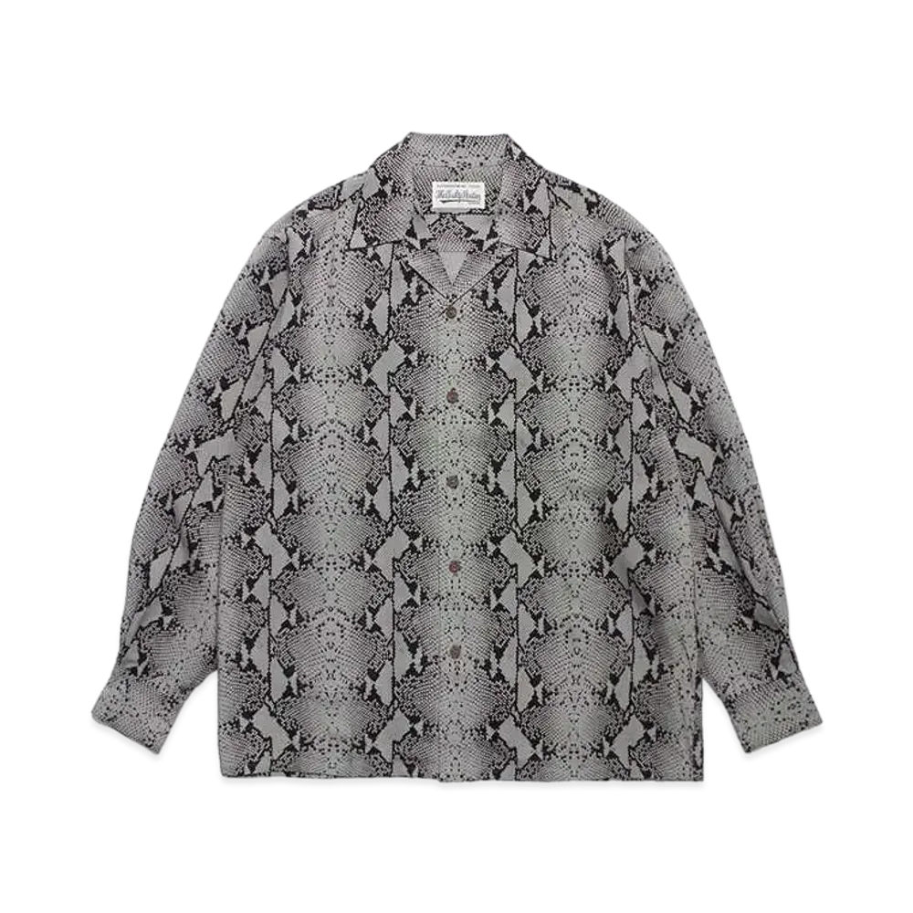 WACKO MARIA Python Open Collar Shirt "White"