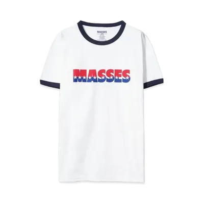 MASSES RINGER T-SHIRT STAR "WHITE/NAVY"
