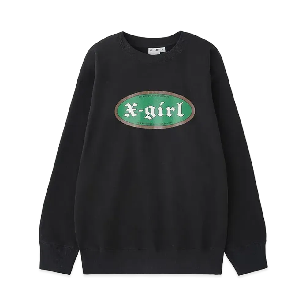 X-Girl Classic Oval Logo Sweat Top "Black"