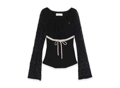 ANDMARY Women's Colette Lace Knit Tops "Black"