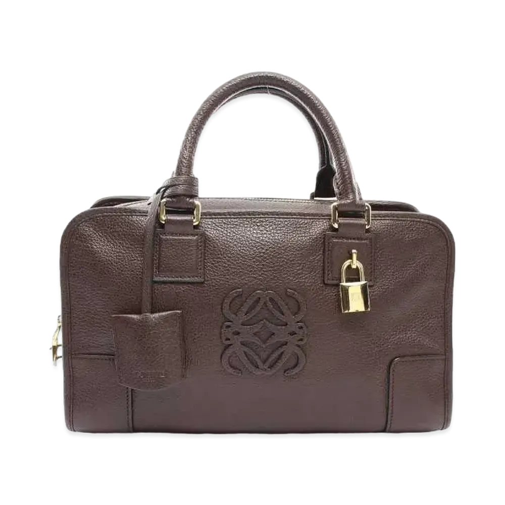 LOEWE Amasona Handle Bag "Dark Brown"