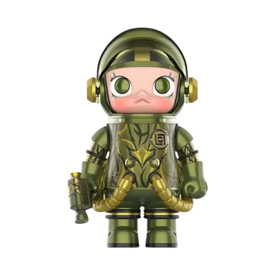 POP MART "MEGA COLLECTIONS" SPACE MOLLY 100% CLOT-Olive Alienegra