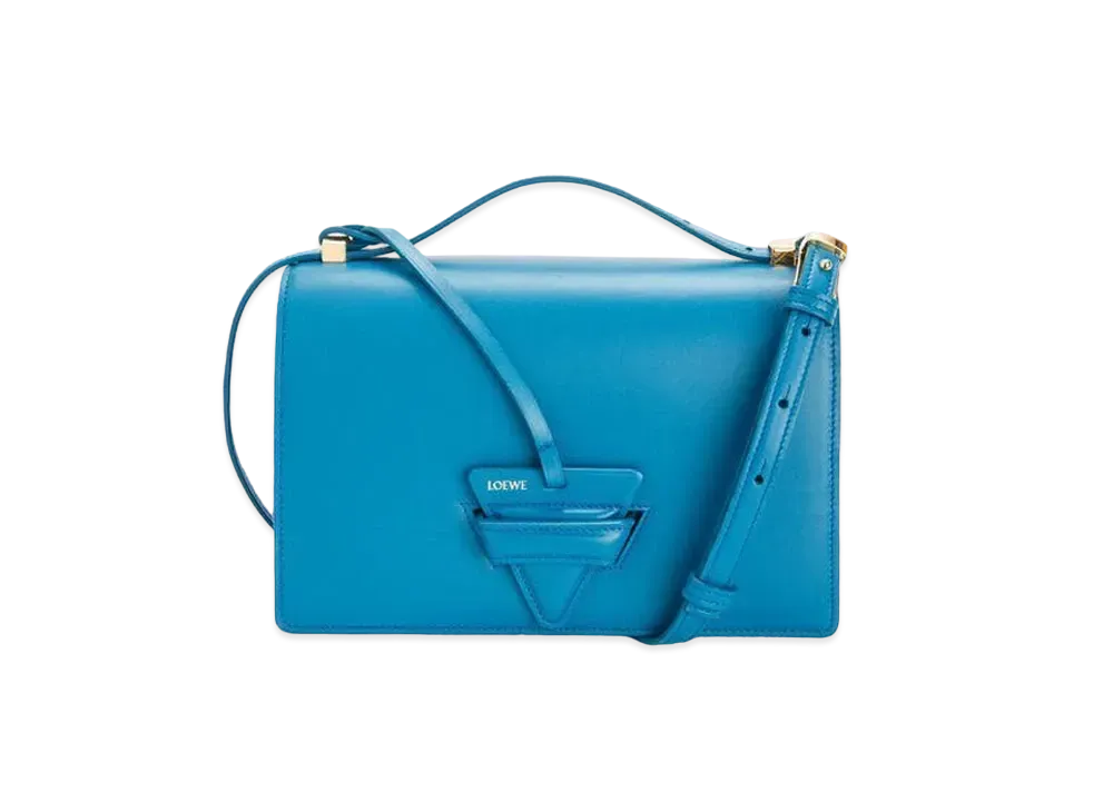 LOEWE Barcelona Bag In Silk Calfskin "Lagoon Blue"