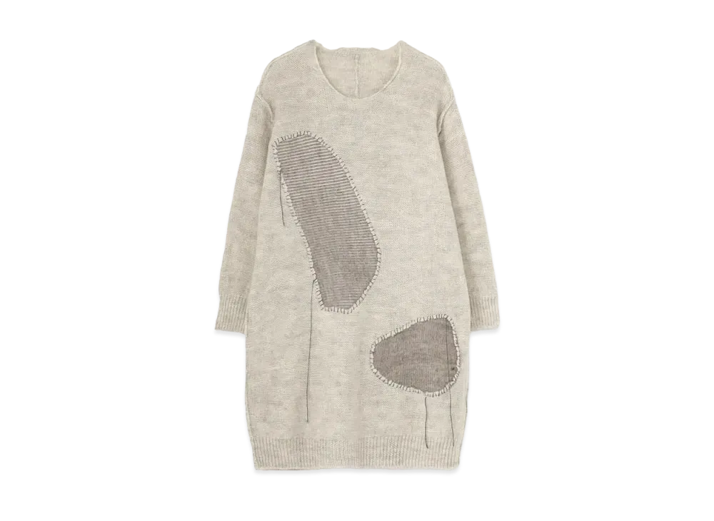 Yohji Yamamoto Y's PLAIN STITCH HAND STITCH KNIT PULLOVER "Light Gray"