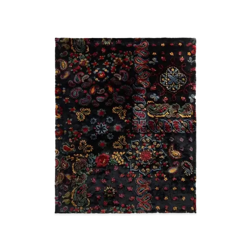 Kith Paisley Faux Fur Throw Blanket "Nocturnal"