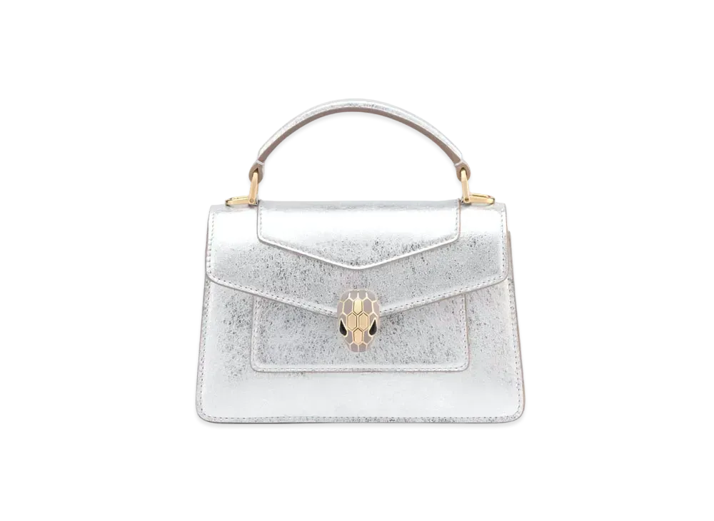 BVLGARI Serpenti Forever Mini Top Handle Bag "Silver"