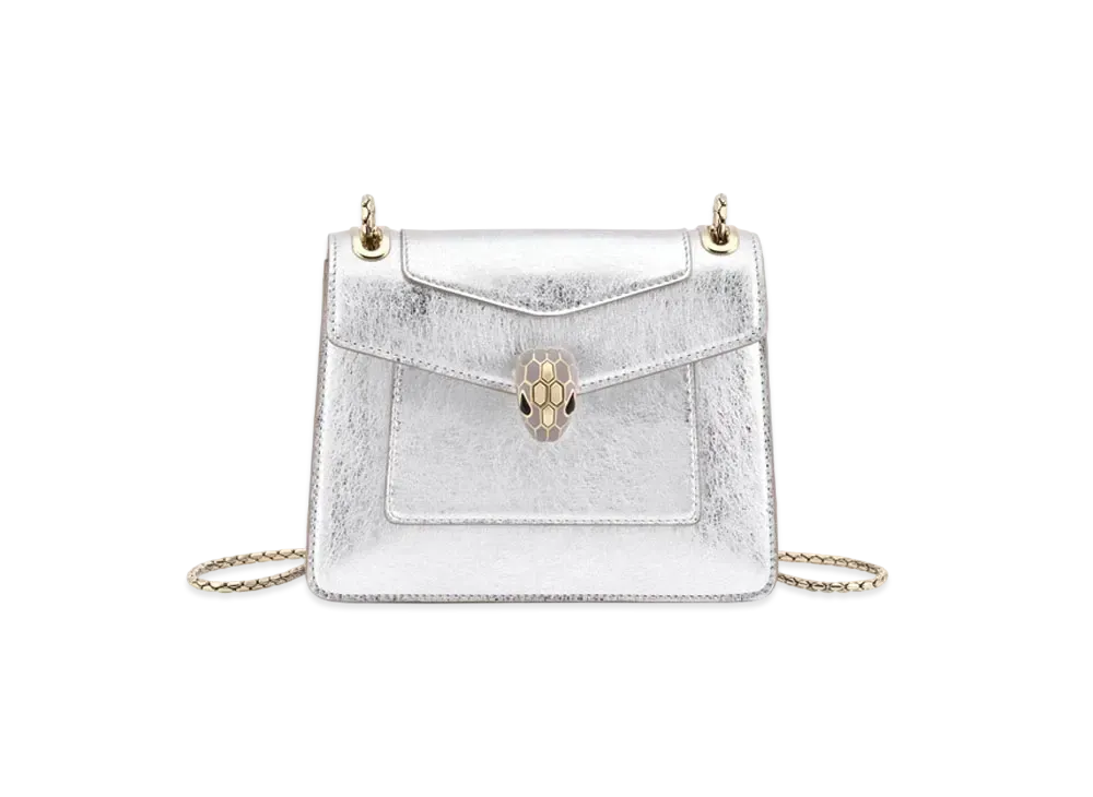BVLGARI Serpenti Forever Day-to-Night Shoulder Bag "Silver"