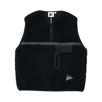 GRAMICCI x and wander Women's JQ Tape Fleece Vest "Black"