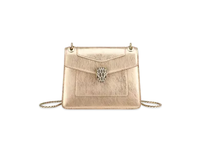 BVLGARI Serpenti Forever Day-to-Night Shoulder Bag "Light Gold"