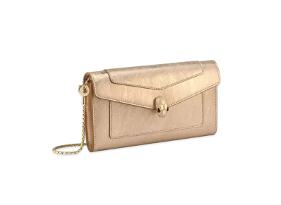 BVLGARI Serpentine Forever Chain Wallet "Light Gold"