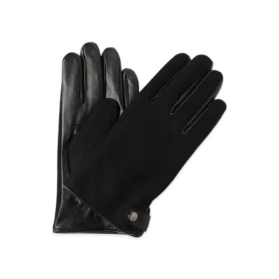 BEAMS Moon Solid Leather Gloves (Touch Panel Compatible) "Black"