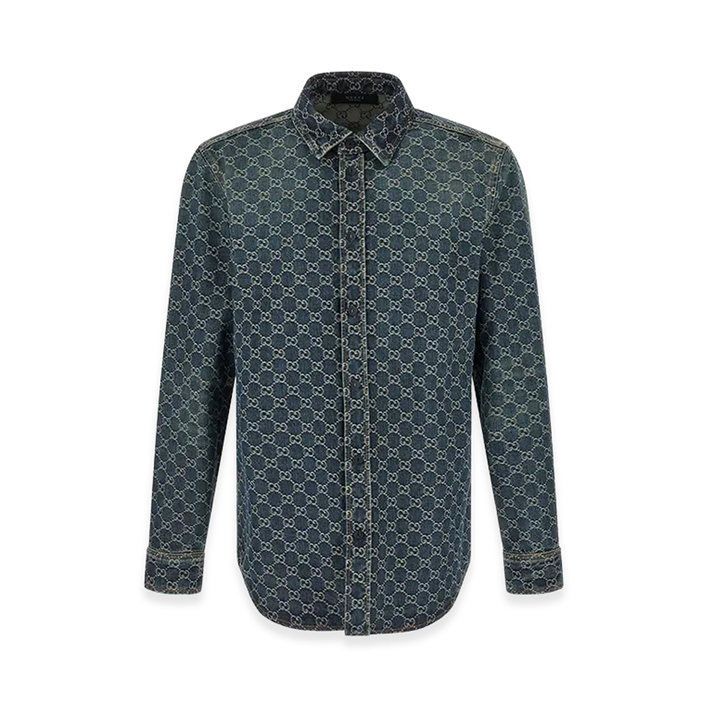 GUCCI GG Jacquard Shirt "Blue"