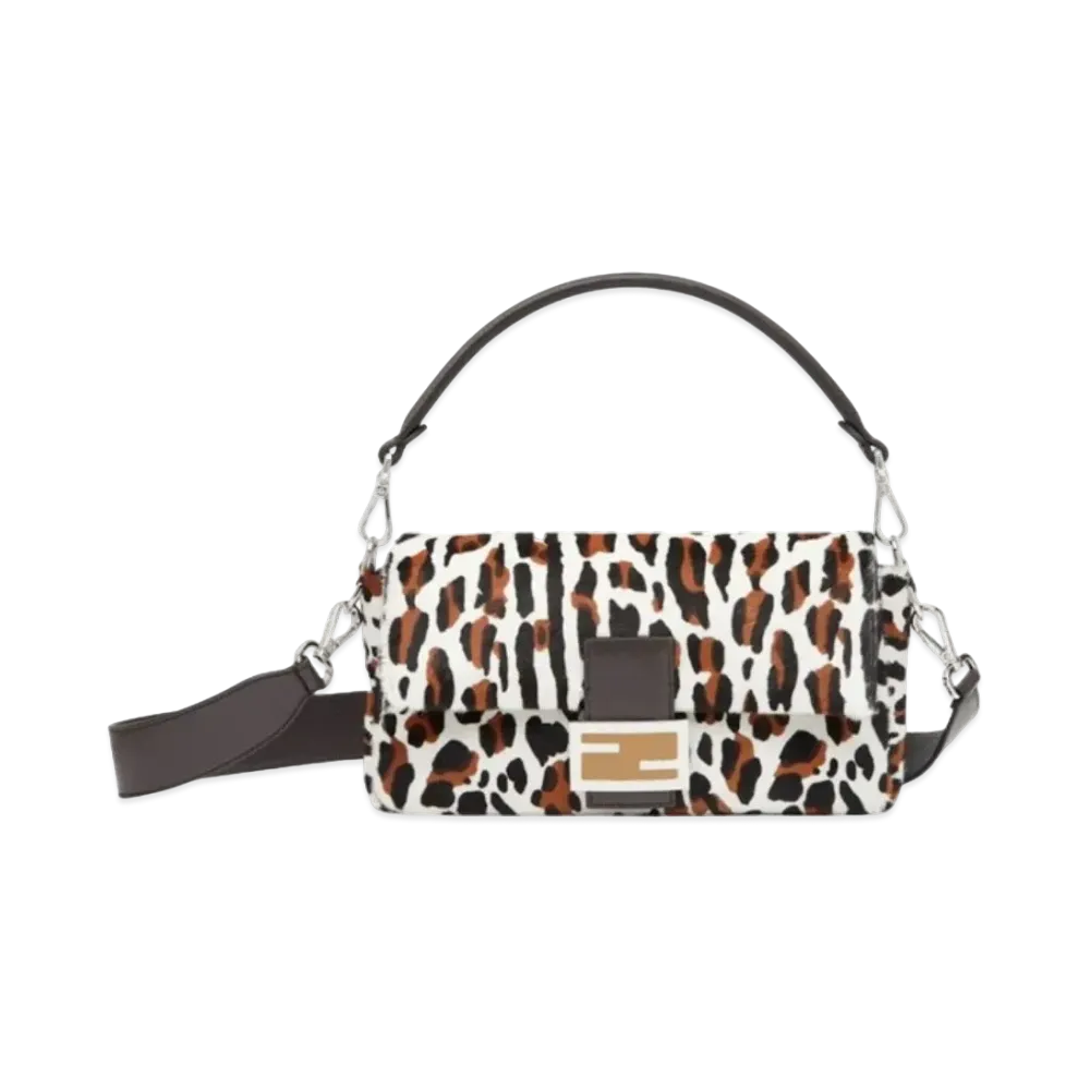 FENDI Baguette Re-Edition Bag In Animal-Print Sheepskin "Leopard"
