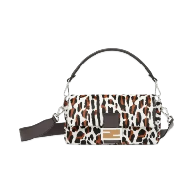 FENDI Baguette Re-Edition Bag In Animal-Print Sheepskin "Leopard"
