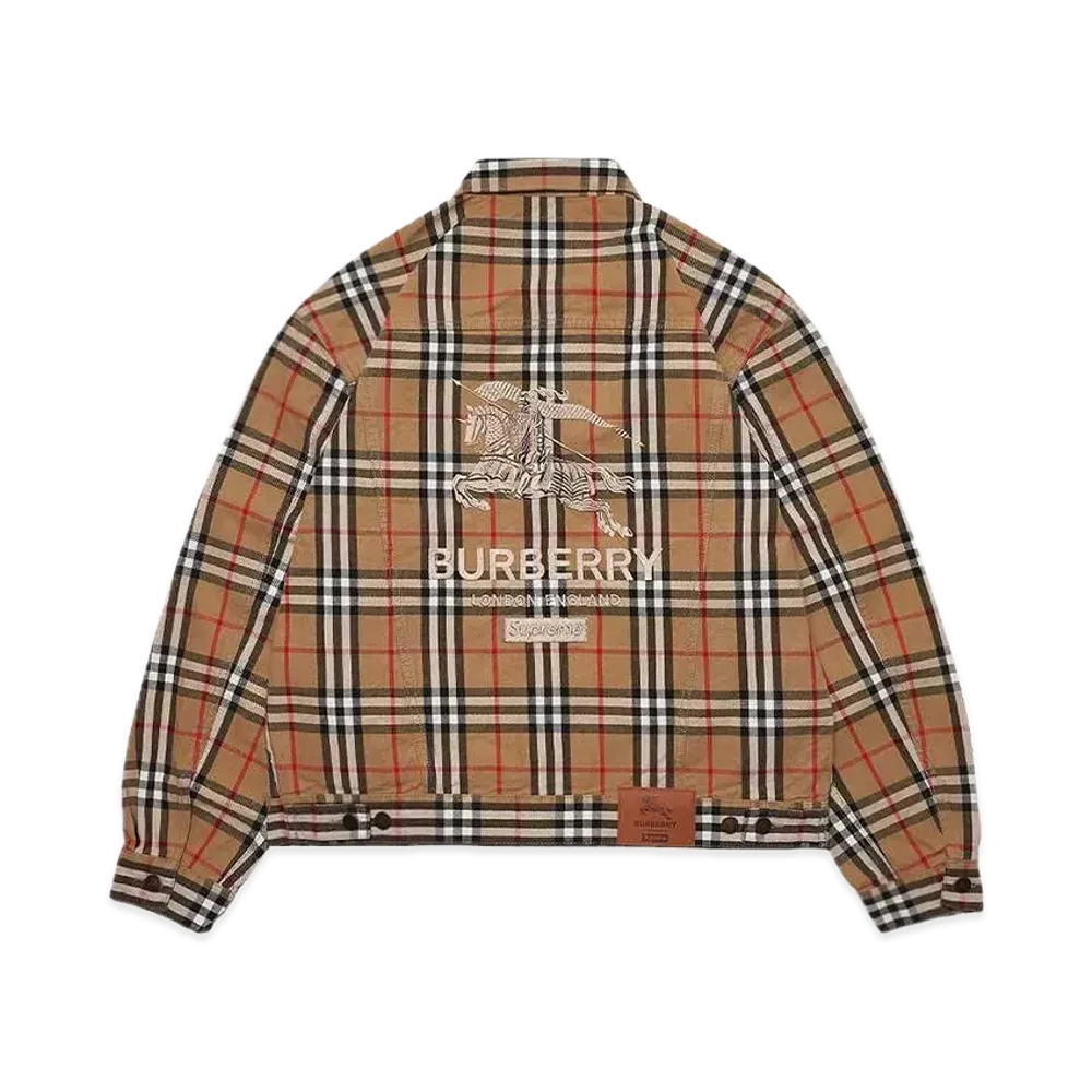 Supreme x Burberry Denim Trucker Jacket "Beige"