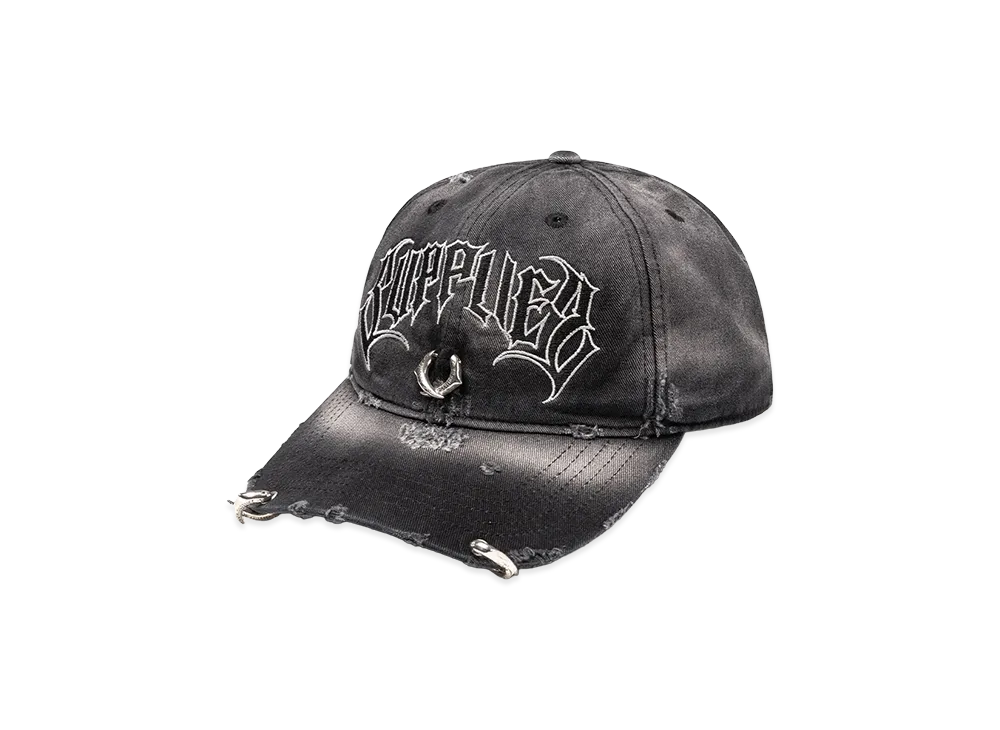 SUPPLIER Pierced Logo 6 Panel Cap "Black"