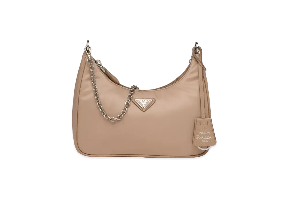 PRADA Re-Edition 2005 Nylon & Saffiano Leather Mini Bag "Beige Pink"