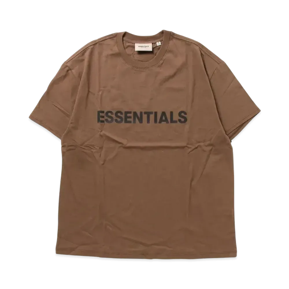 FEAR OF GOD ESSENTIALS Front Logo Tee "Brown"
