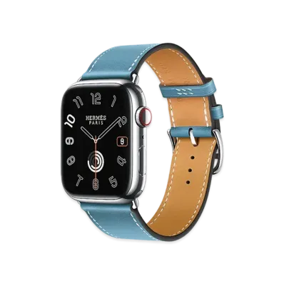 Apple Watch x Hermes Series 9 (GPS + Cellular Model) Stainless 45mm and Single Tour "Bleu Jean"