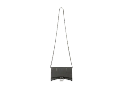 BALENCIAGA Hourglass Wallet With Chain "Gray&Silver"