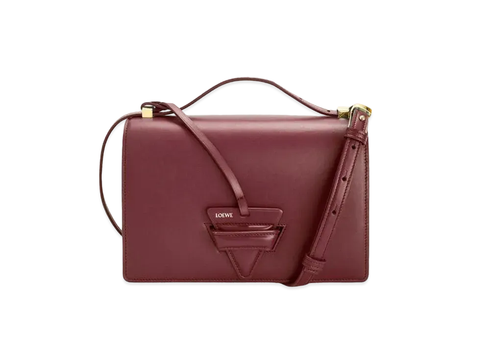 LOEWE Barcelona Bag In Silk Calfskin "Berry"