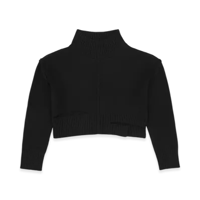 MM6 Maison Margiela Women's Distressed Knit Jumper "Black"