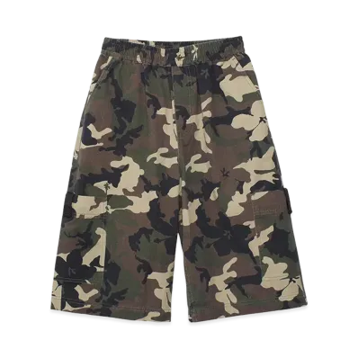 X-Girl Women's Faded Face Label Easy Shorts "Camo"