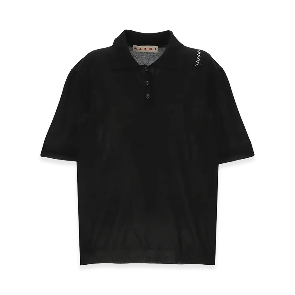 MARNI Women's Knitted Polo Shirt "Black"