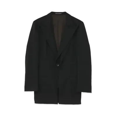 Yohji Yamamoto WOOL GABARDINE LEFT LAYERED J "Black"