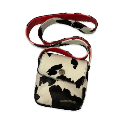 Chrome Hearts Hot Pot CH Plus Cross Ball Unborn Carf Leather Shoulder Bag "Zebra/Blue"