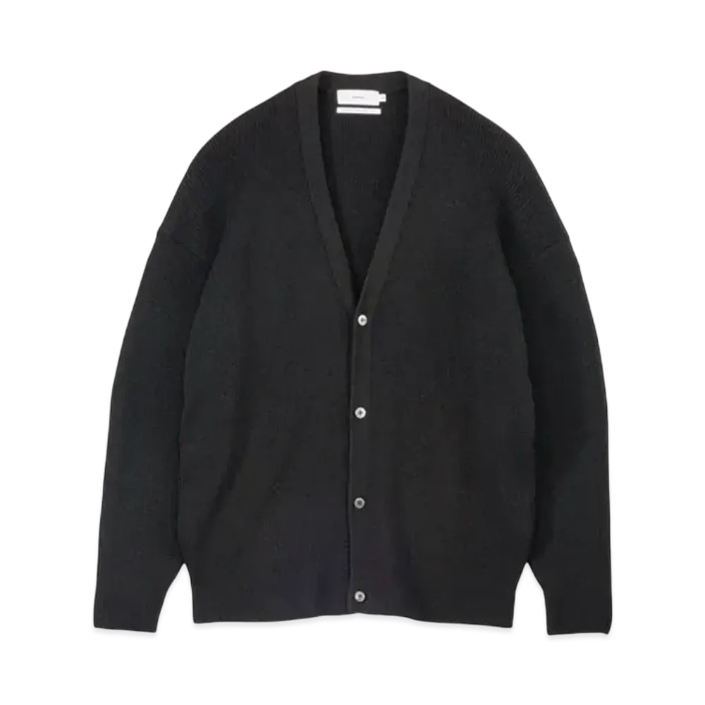 Graphpaper Linen Solotex Loose Rib Cardigan "Black"