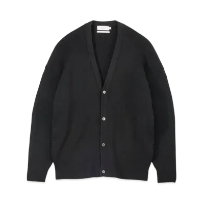 Graphpaper Linen Solotex Loose Rib Cardigan "Black"