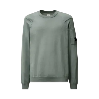 C.P. Company Sea Island Crewneck Lens Knit "Stormy Weather Blue"