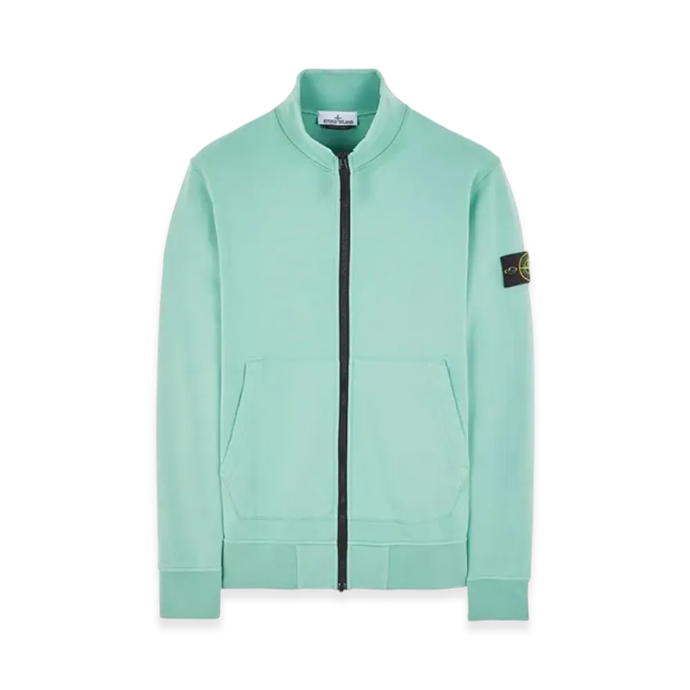 Stone Island 64351 Cotton Fleece Garment Dyed Track Top - 24SS "Light Green"