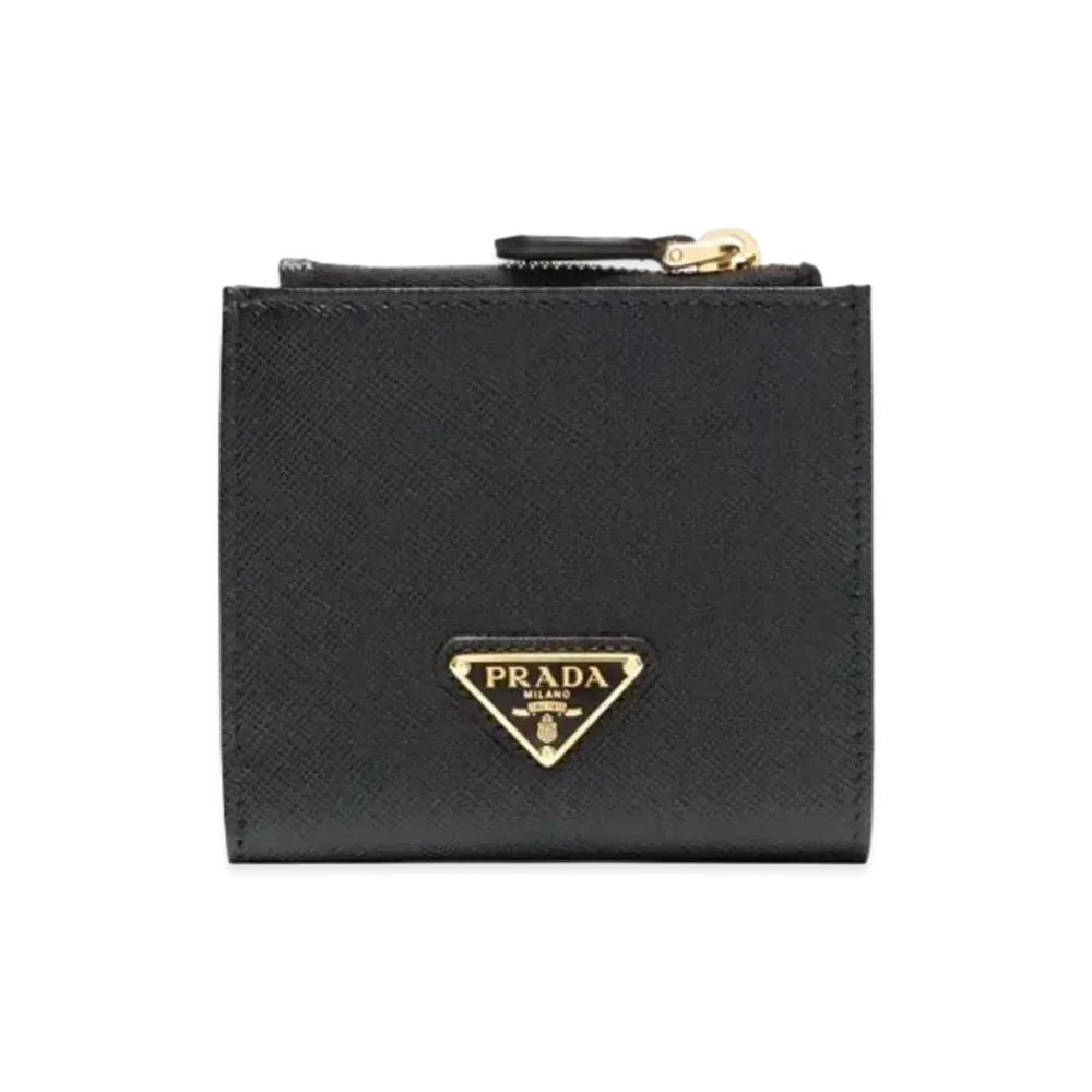 PRADA Small Saffiano Leather Wallet "Black"