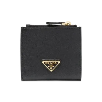 PRADA Small Saffiano Leather Wallet "Black"