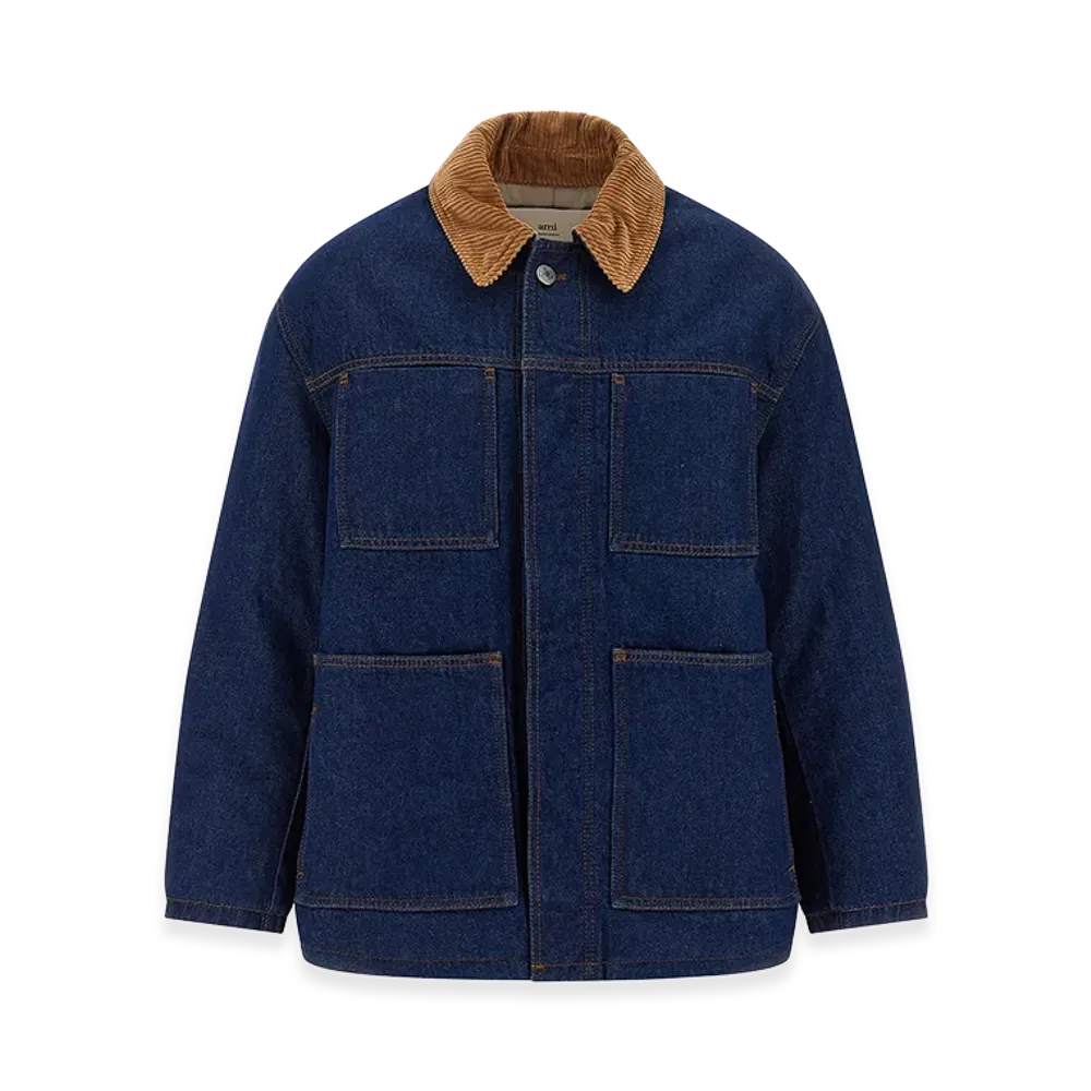 AMI PARIS Denim Padded Jacket "Blue"