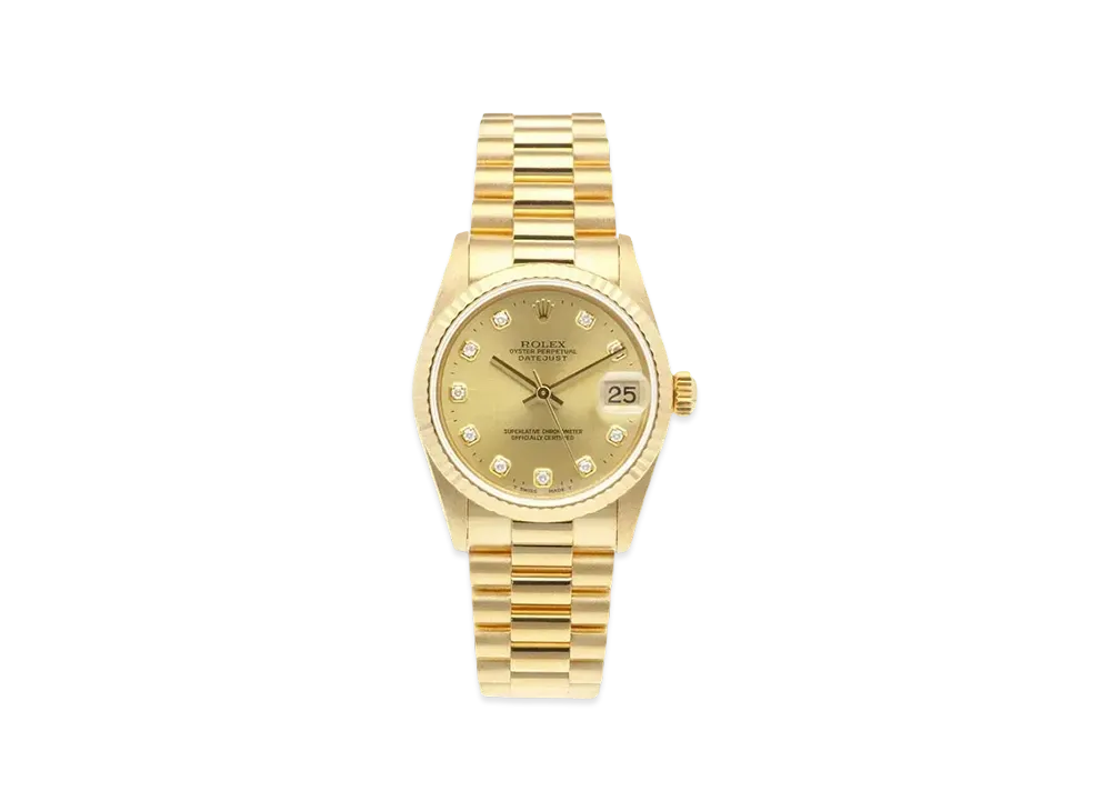 ROLEX Datejust 10P Diamonds "Champagne/Yellow Gold"