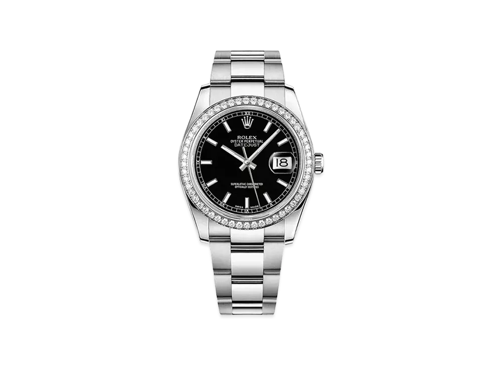ロレックス デイトジャスト "ブラック/ステンレススチール/ホワイトゴールド" 116244