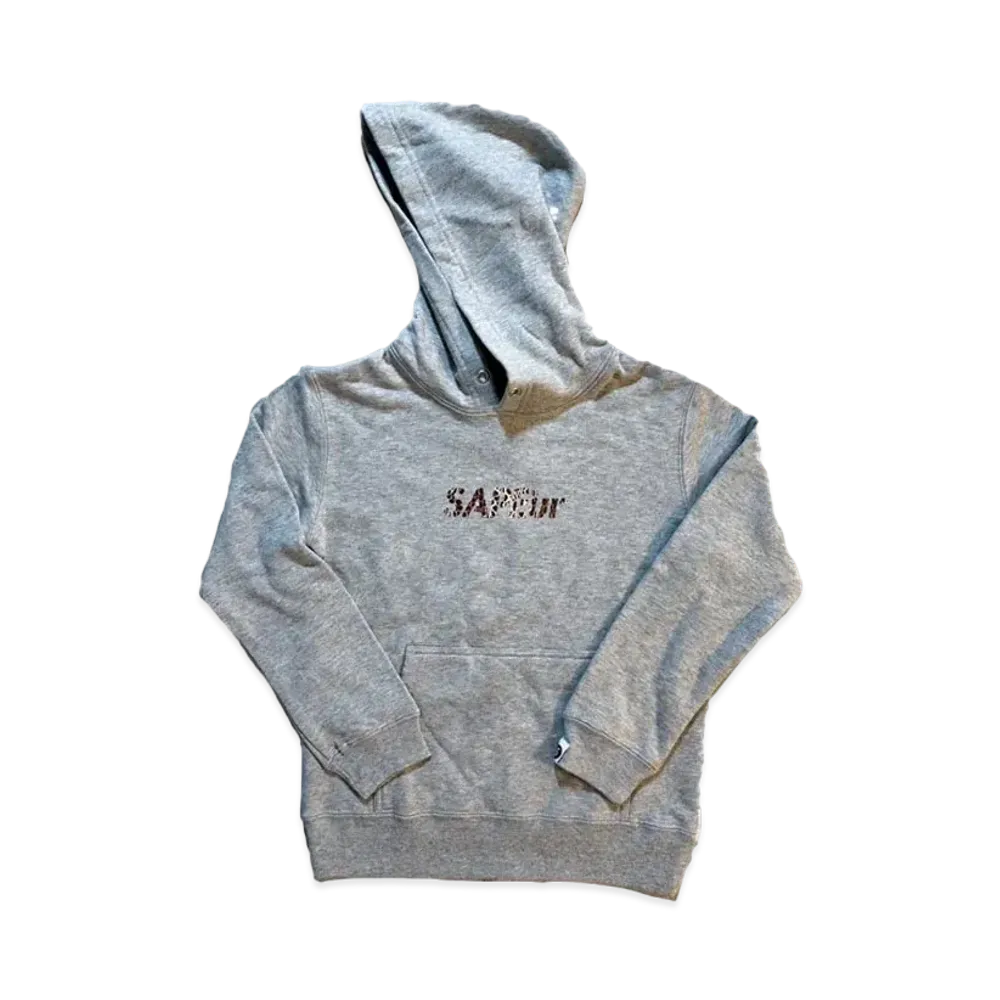 SAPEur Brown Leopard Head Hoodie Kids "Gray"