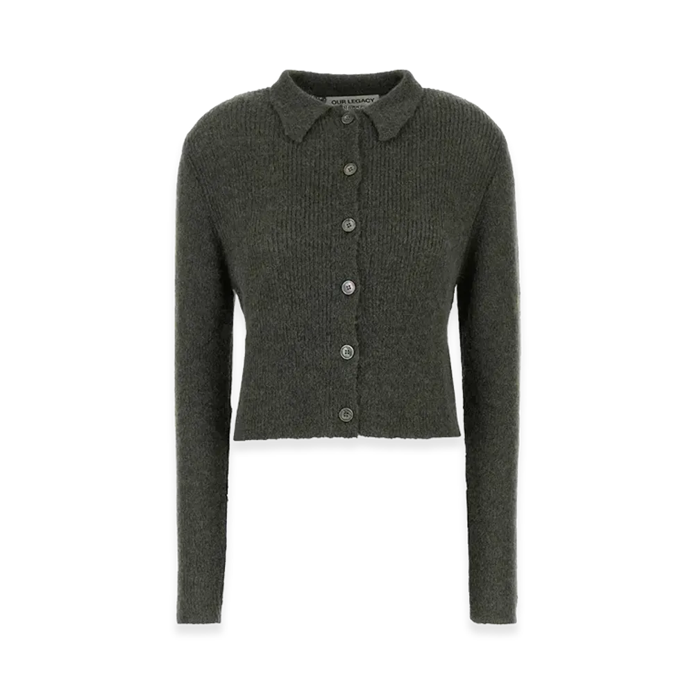 OUR LEGACY Women's Alpaca Blend Mazzy Cardigan "Dark Green"