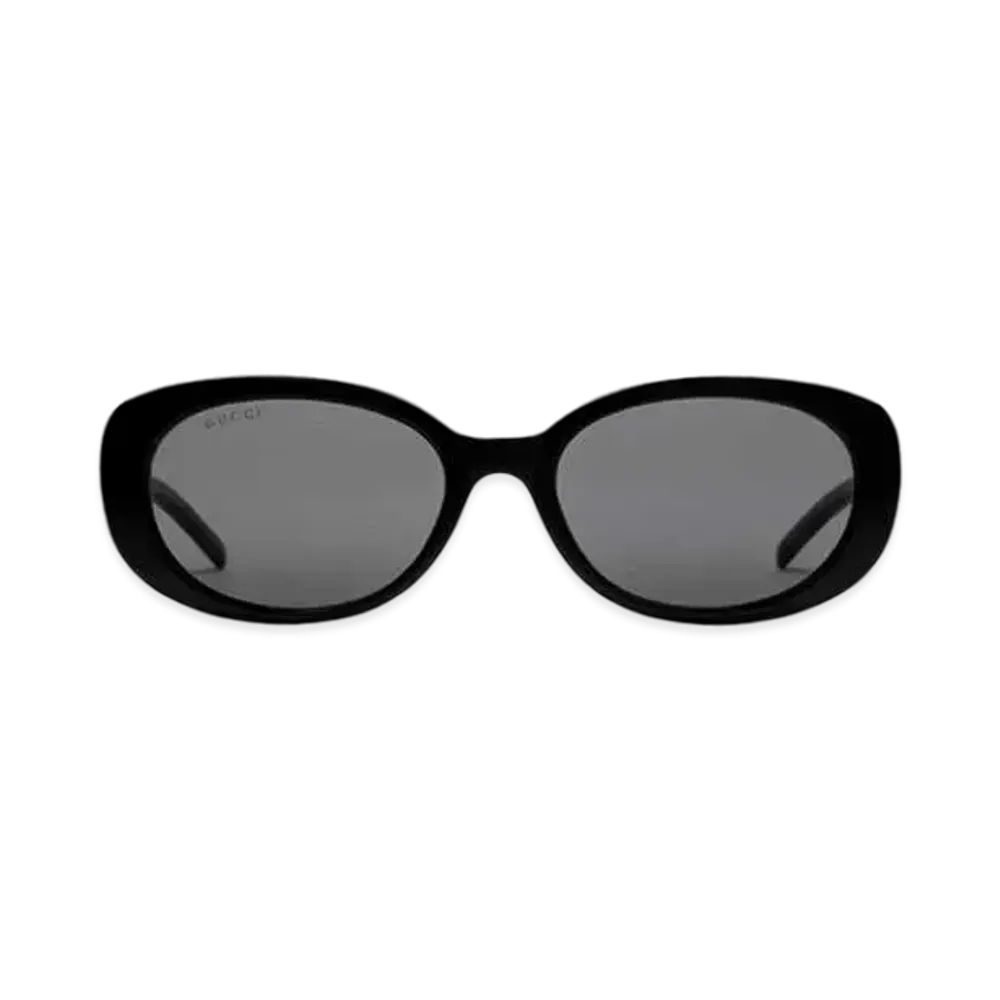 GUCCI Specialized Fit Oval Sunglasses "Shiny Black"